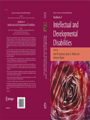 cover image of Handbook of Intellectual and Developmental Disabilities